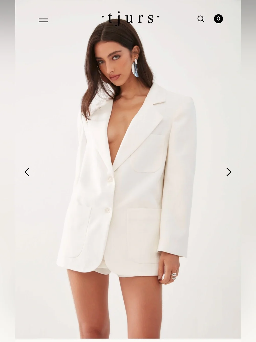 NWT Tjurs Brazil Eric Blazer Jacket Oversized Cotton Linen Size 4